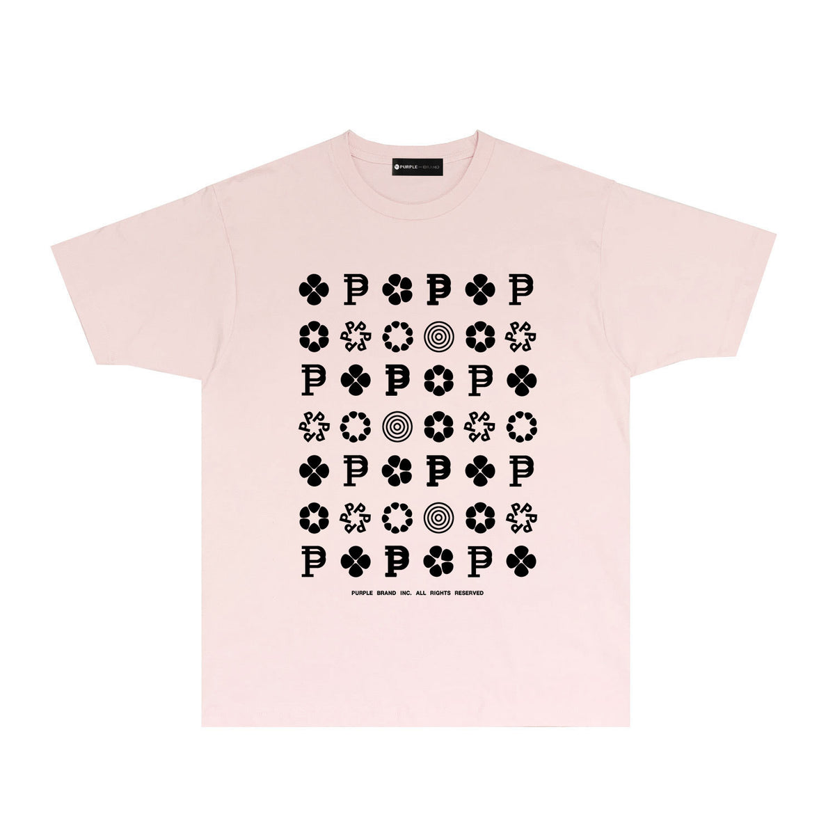 Purple Multi Small Logo Graphic T-Shirt Short Sleeve Casual Streetwear Tee PUR164
