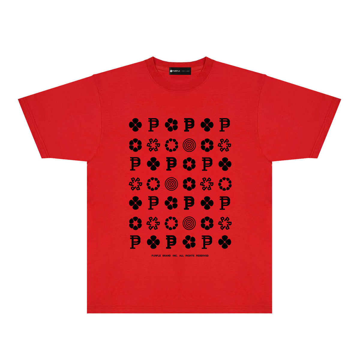 Purple Multi Small Logo Graphic T-Shirt Short Sleeve Casual Streetwear Tee PUR164