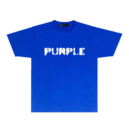 Purple Blurred Logo Graphic T-Shirt Short Sleeve Casual Streetwear Tee PUR169